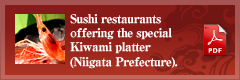 Sushi restaurants offering the special Kiwami platter (Niigata Prefecture).